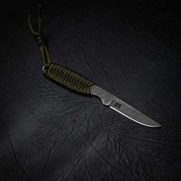 Ladder Damascus Caping Knife – Army Green Paracord