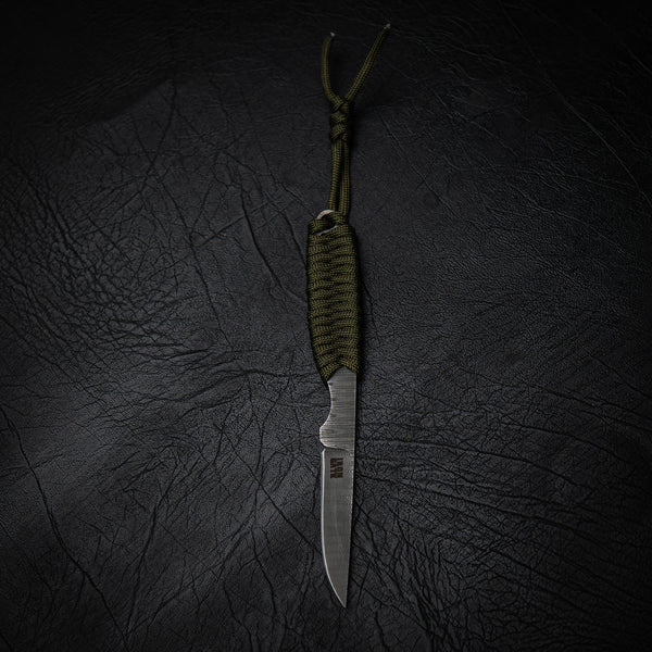 Ladder Damascus Caping Knife – Army Green Paracord