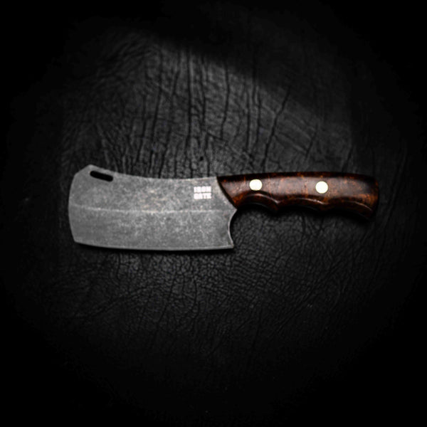 Mini Cleaver — Stabilised Chestnut Burl