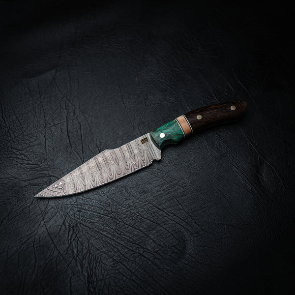Ladder Damascus Hunter – Maple Burl, Curly Maple & Wenge