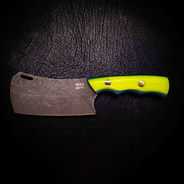 Mini Cleaver — Fluorocarbon Glow, Yellow & Blue