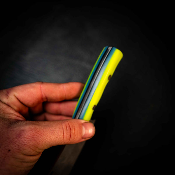 Mini Cleaver — Fluorocarbon Glow, Yellow & Blue