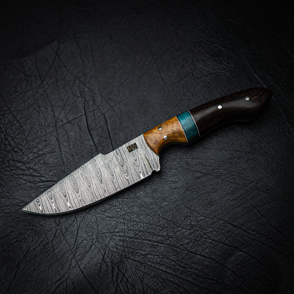 Ladder Damascus Hunter – Segmented Exotic Woods