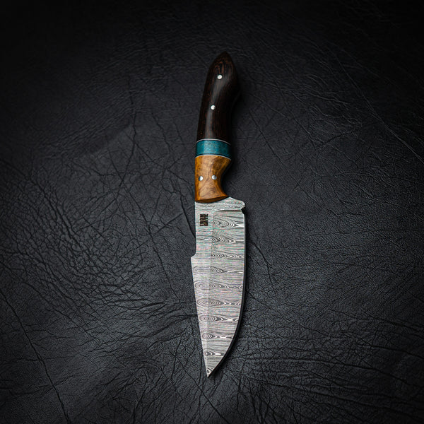 Ladder Damascus Hunter – Segmented Exotic Woods