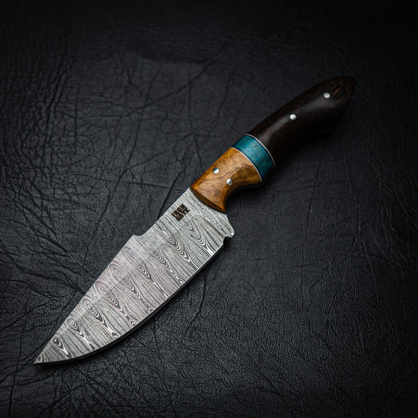 Ladder Damascus Hunter – Segmented Exotic Woods