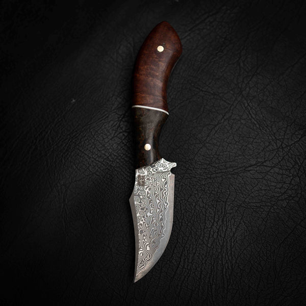 Mini Skinner — Dyed Curly Birch, G10 & Ringed Gidgee