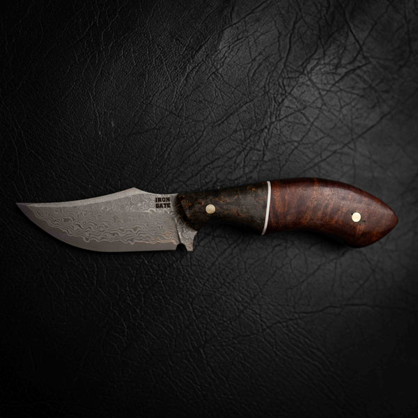 Mini Skinner — Dyed Curly Birch, G10 & Ringed Gidgee