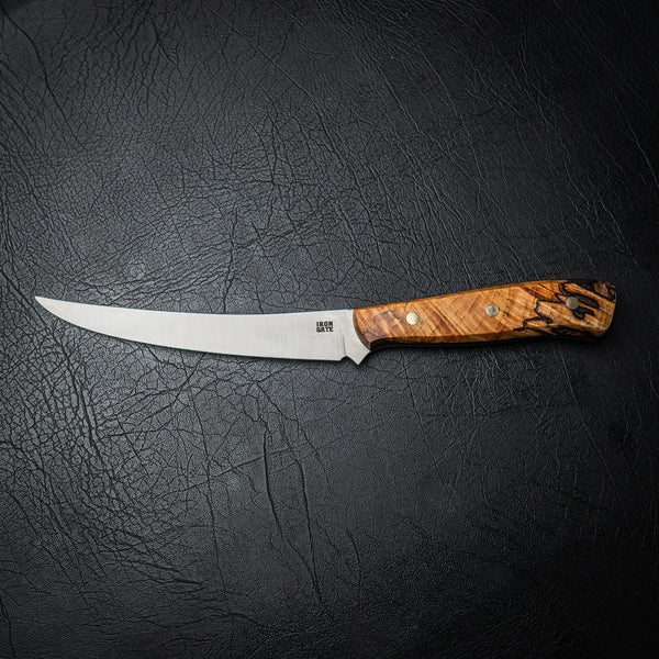 Nitro V Boning Knife – Stabilised Spalted Curly Maple Handle