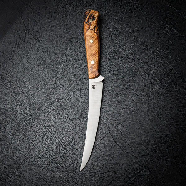 Nitro V Boning Knife – Stabilised Spalted Curly Maple Handle