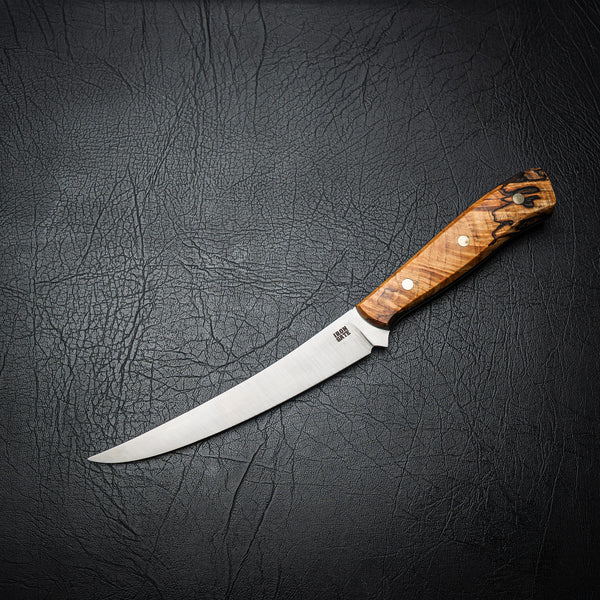 Nitro V Boning Knife – Stabilised Spalted Curly Maple Handle