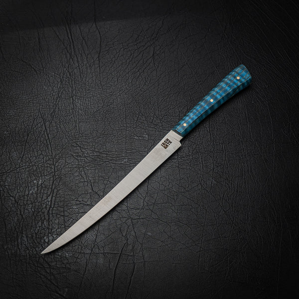 Flexxy Fillet – Blue Dyed Curly Maple Handle