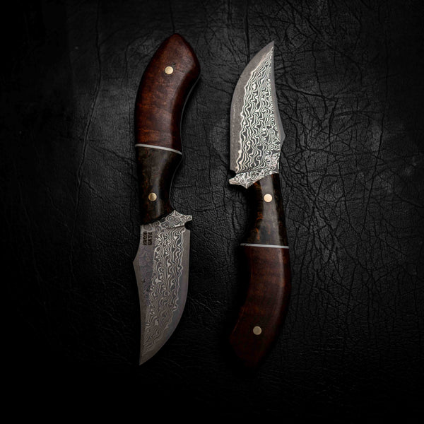 Mini Skinner — Dyed Curly Birch, G10 & Ringed Gidgee