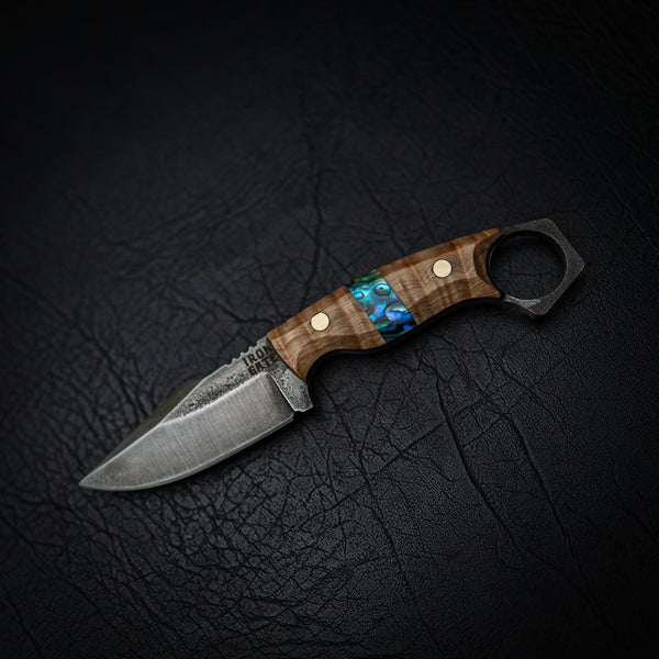 Mini Hunter – Curly Spalted Maple with Abalone Inlay