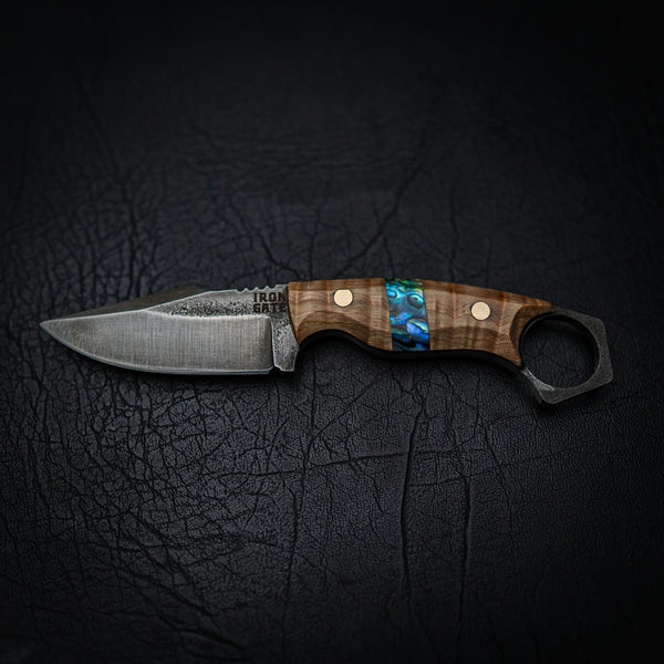 Mini Hunter – Curly Spalted Maple with Abalone Inlay