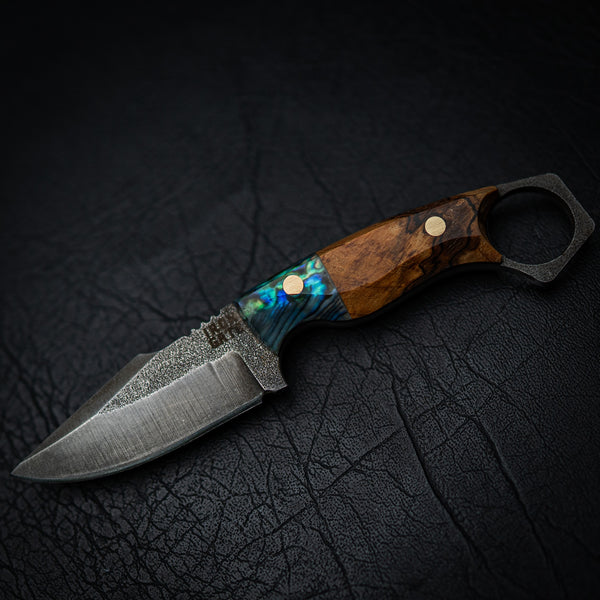 Mini Hunter – Curly Spalted Maple with Abalone Shell