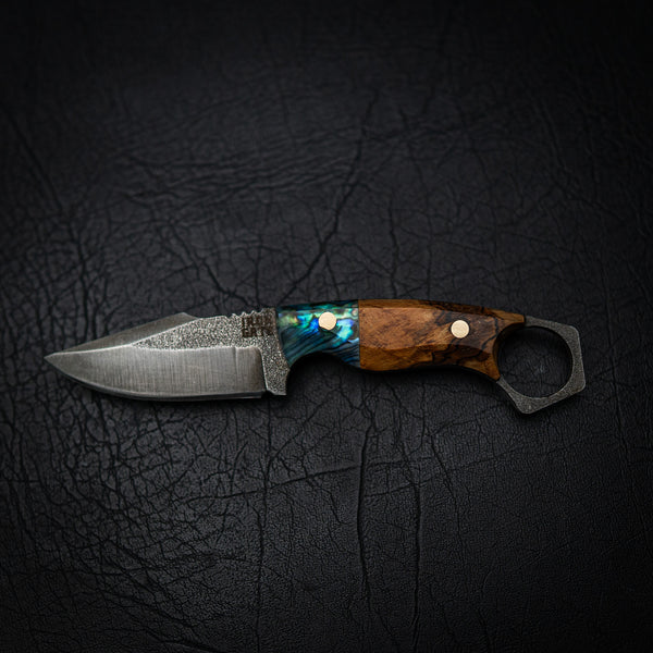 Mini Hunter – Curly Spalted Maple with Abalone Shell