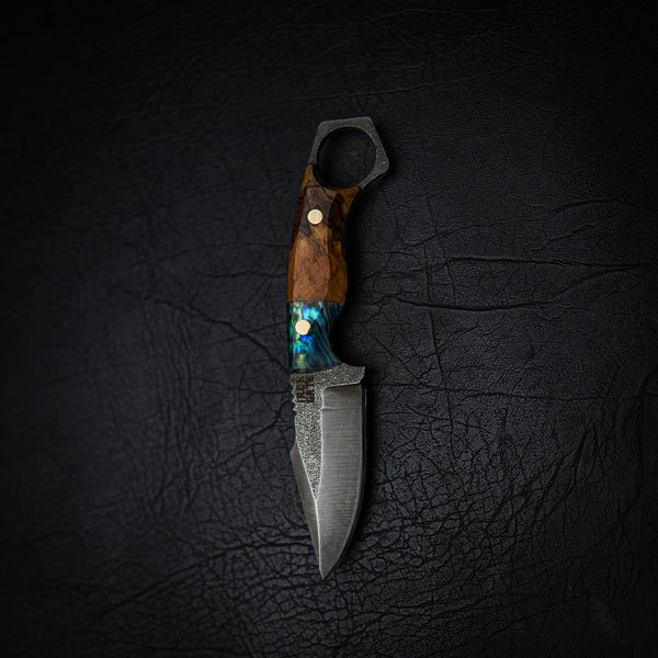 Mini Hunter – Curly Spalted Maple with Abalone Shell