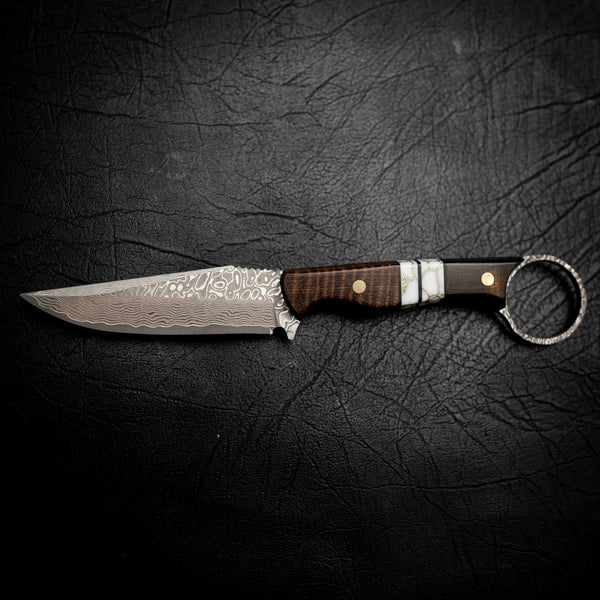 The Crow — Damascus | African Blackwood, Double TruStone & Curly Mango