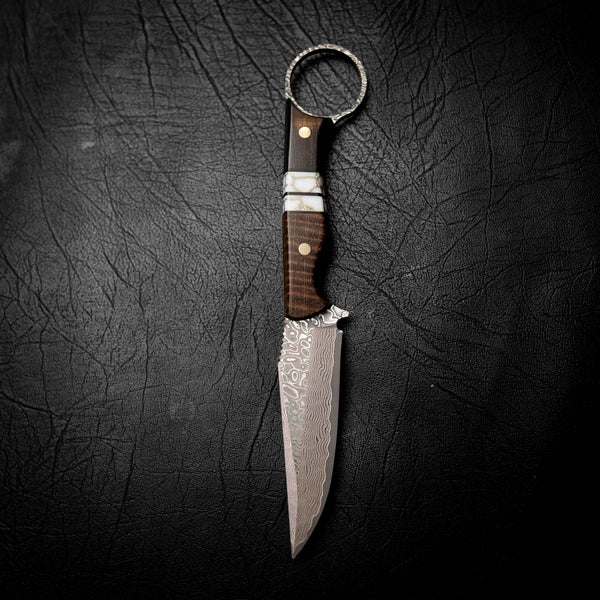 The Crow — Damascus | African Blackwood, Double TruStone & Curly Mango