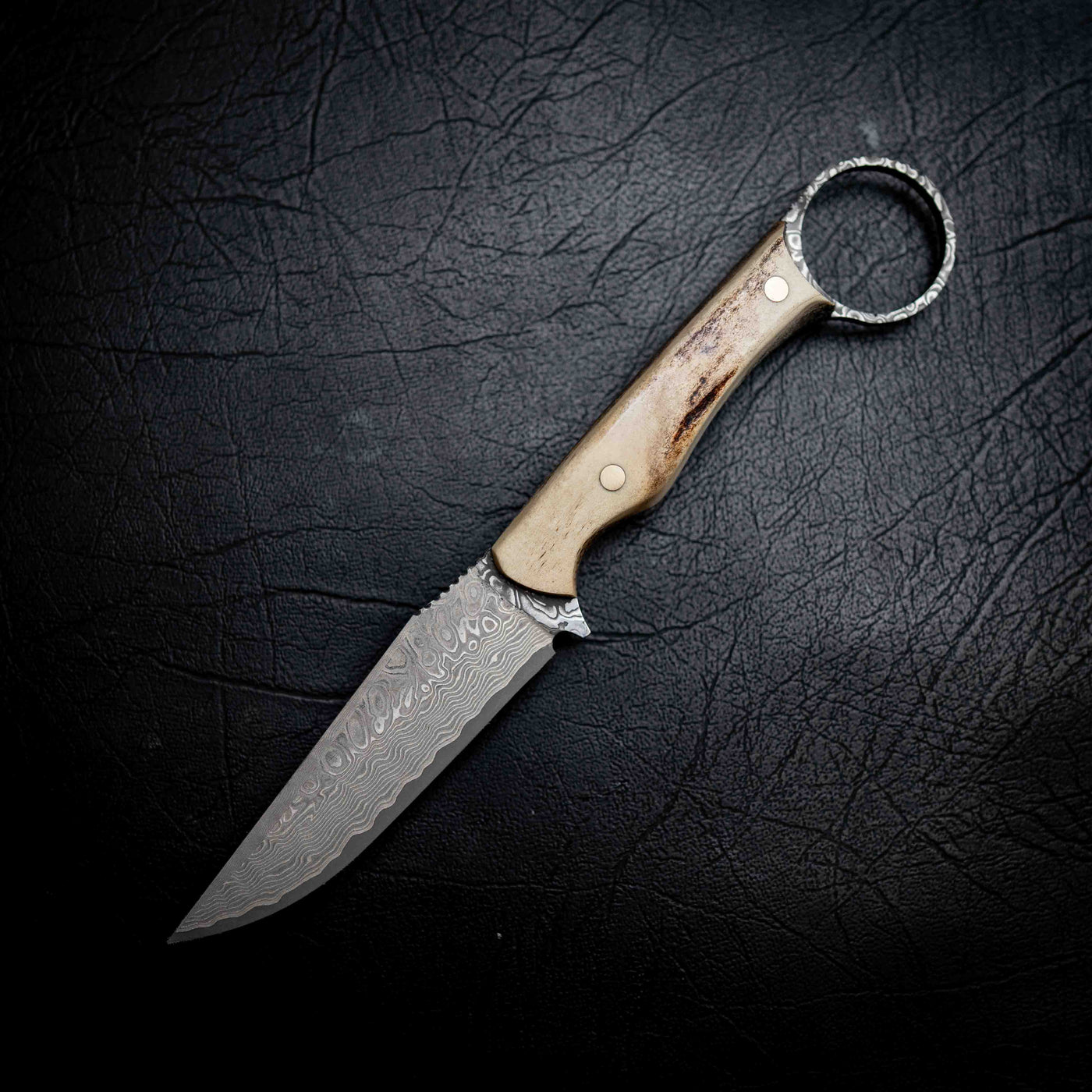 The Crow — Damascus | Full Deer Antler