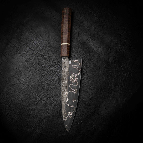 Gyuto | 52100 San Mai, Dyed Curly Mango & Ivory G10