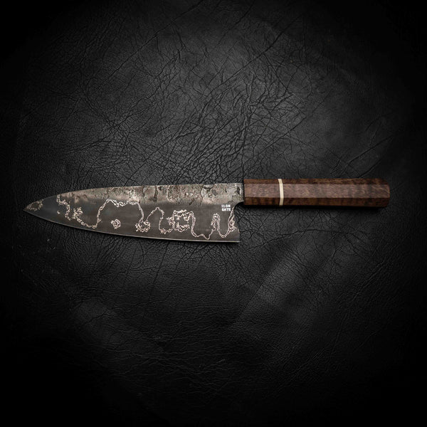 Gyuto | 52100 San Mai, Dyed Curly Mango & Ivory G10