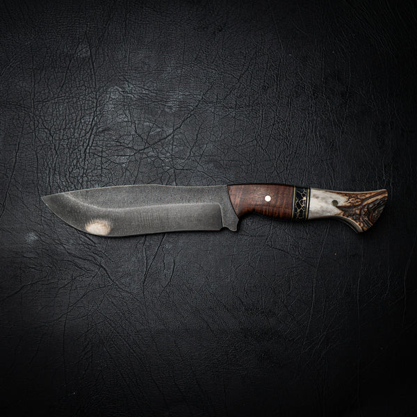 Bear Knife – Gidgee, Brass Trustone and Deer Antler