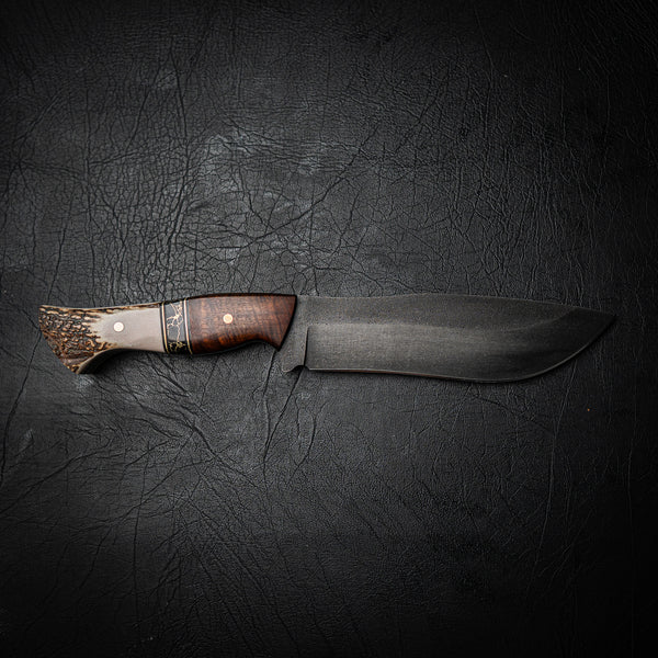 Bear Knife – Gidgee, Brass Trustone and Deer Antler