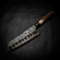 Santoku | 52100 San Mai, Dyed Birch & Deer Antler