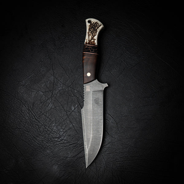 Hunter Knife – Ringed Gidgee, Copper TruStone & Deer Antler