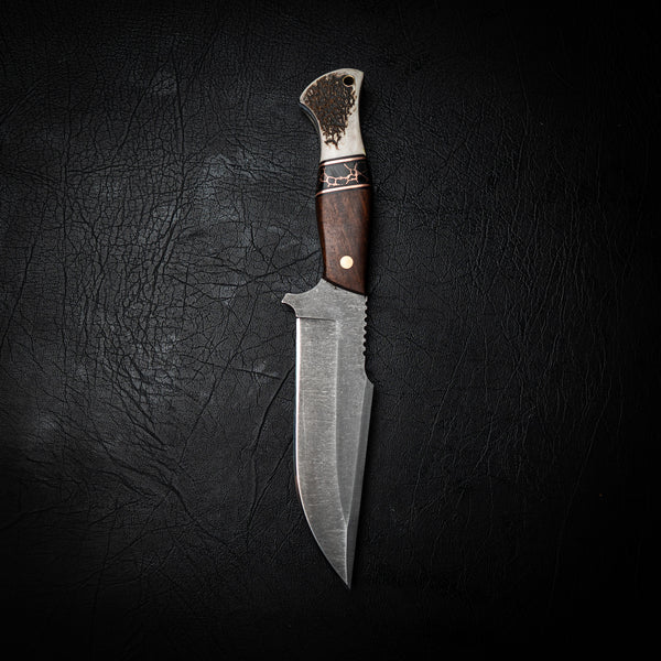 Hunter Knife – Ringed Gidgee, Copper TruStone & Deer Antler