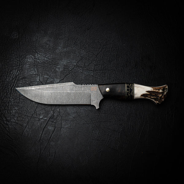 Hunter Knife – Ancient Redgum, Trustone and Antler