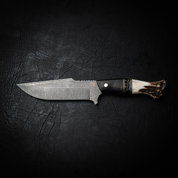 Hunter Knife – Ancient Redgum, Trustone and Antler