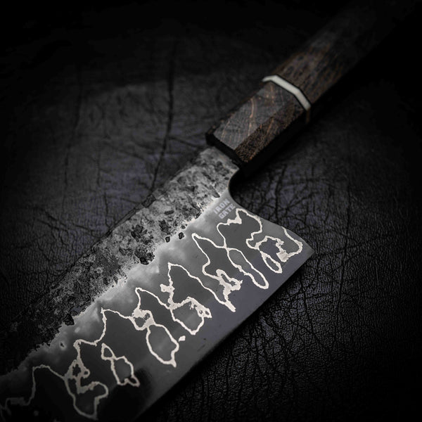 Santoku | 52100 San Mai, Dyed Birch Wa Handle