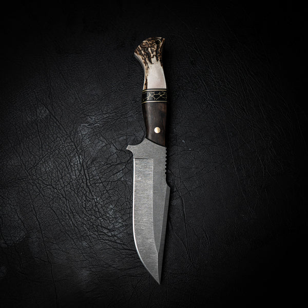 Hunter Knife – Ancient Redgum, Trustone and Antler