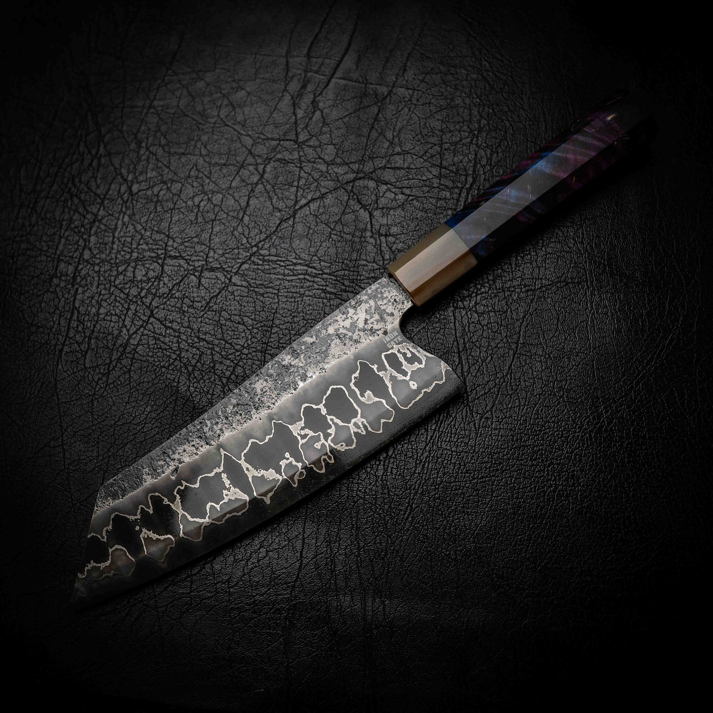 Santoku | 52100 San Mai, Purple Maple & White Buffalo Horn