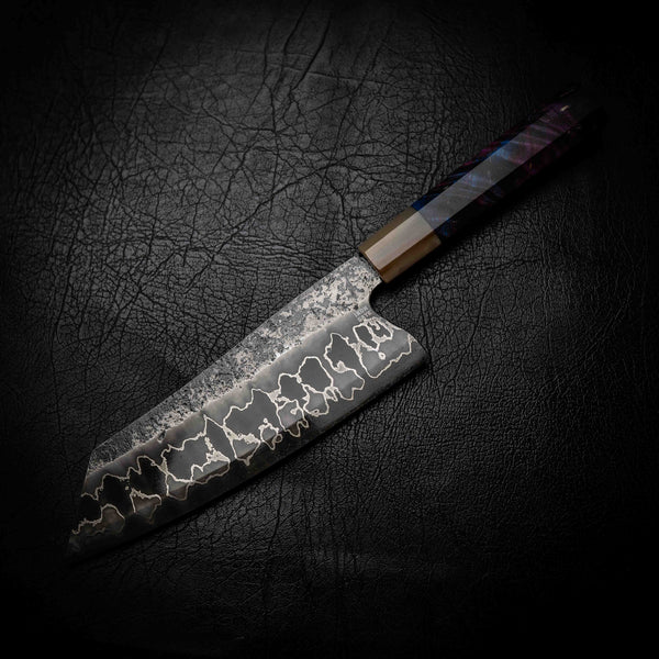 Santoku | 52100 San Mai, Purple Maple & White Buffalo Horn