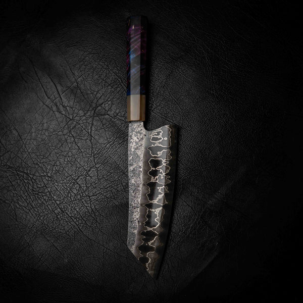 Santoku | 52100 San Mai, Purple Maple & White Buffalo Horn