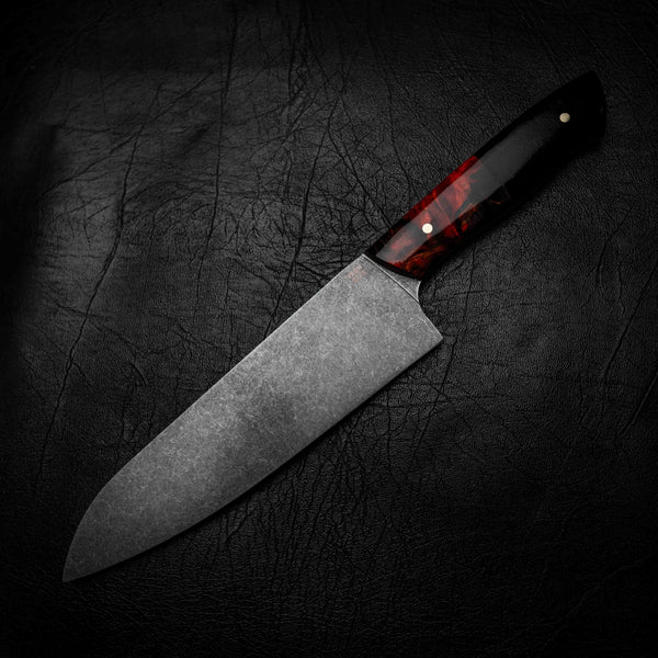 Santoku | 12C27 Stainless, Red Maple Burl & African Blackwood