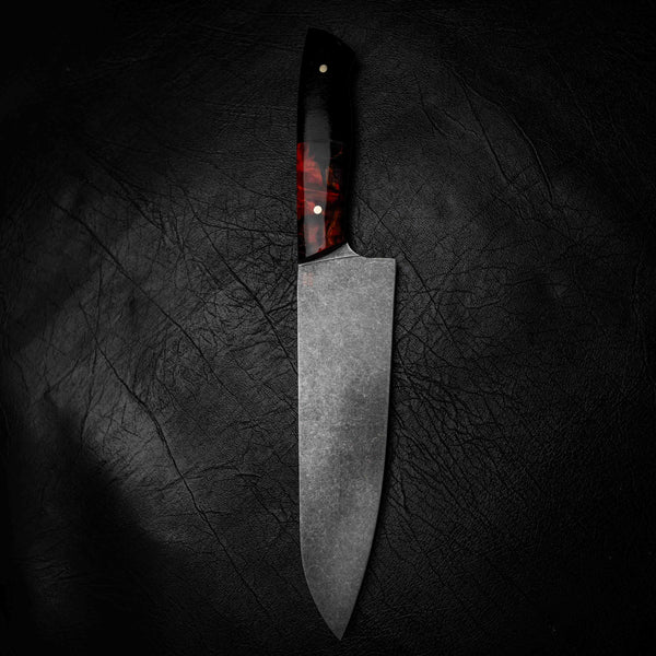 Santoku | 12C27 Stainless, Red Maple Burl & African Blackwood