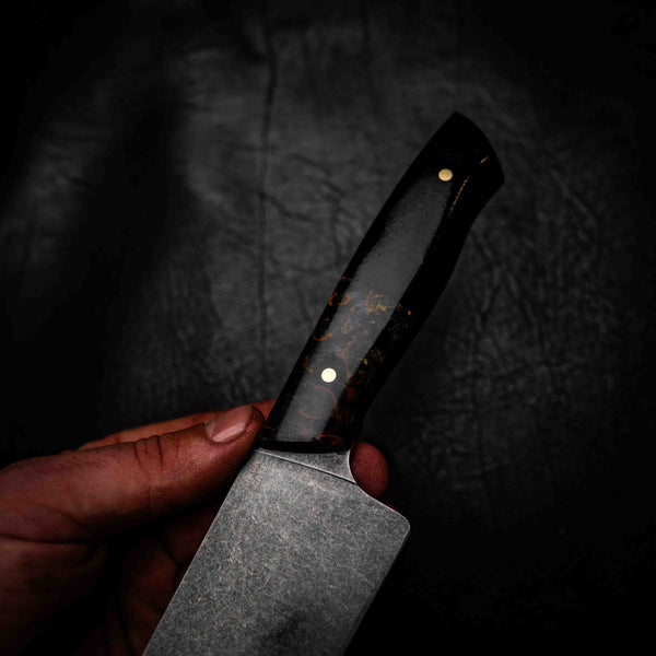 Santoku | 12C27 Stainless, Dark Maple Burl & African Blackwood