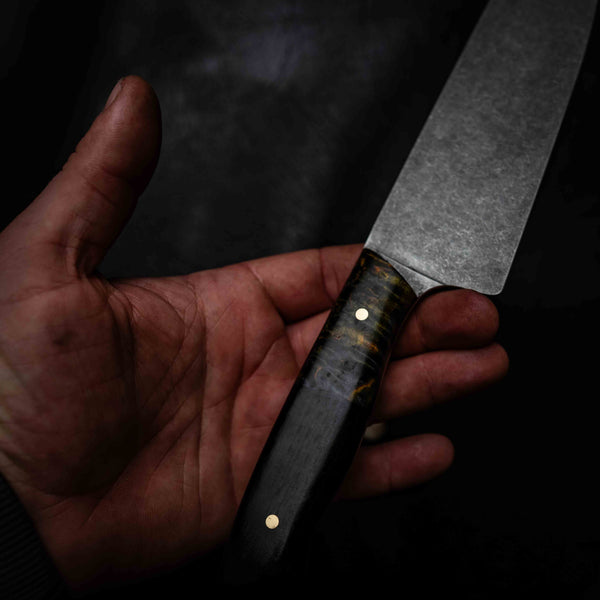Santoku | 12C27 Stainless, Dark Maple Burl & African Blackwood