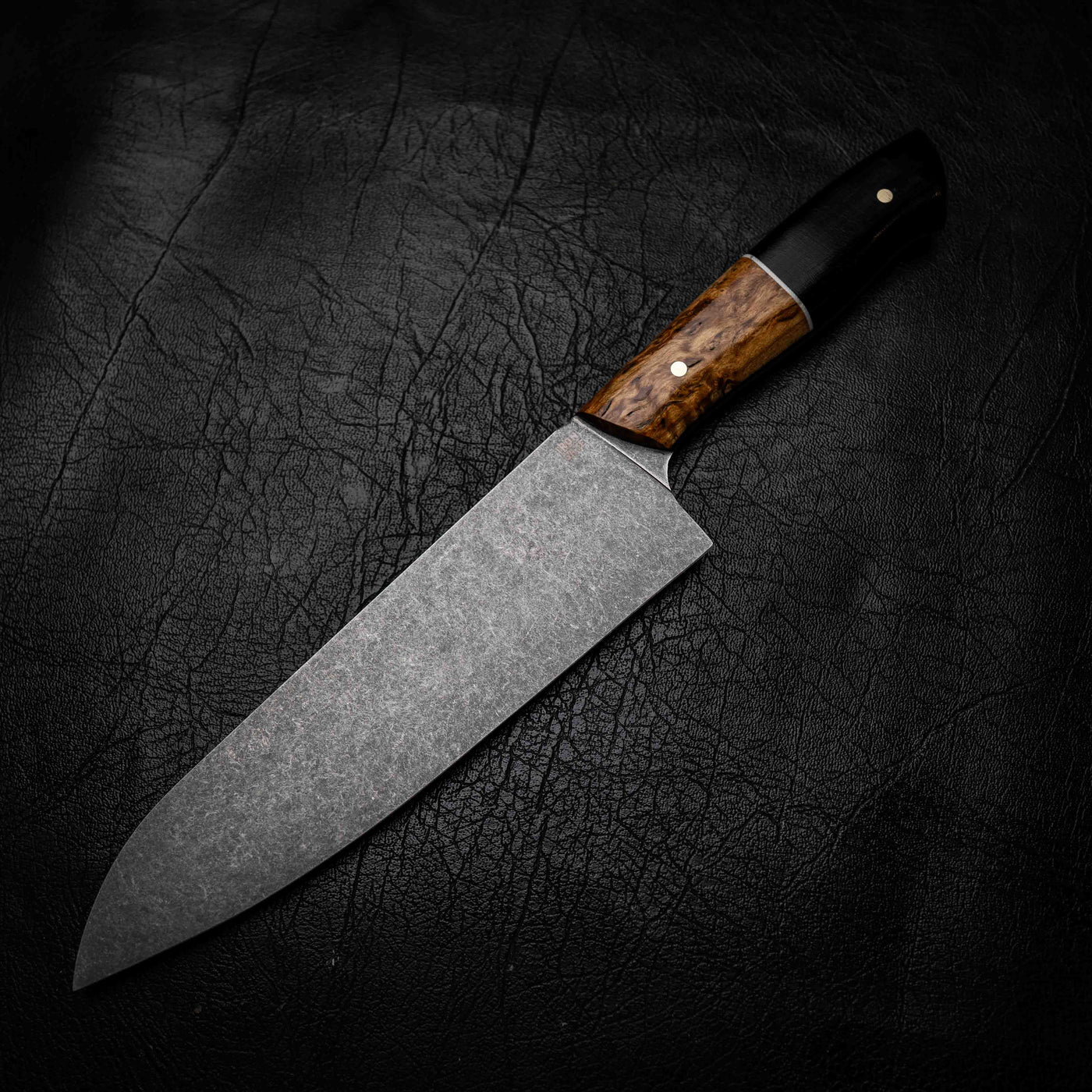 Santoku | 12C27 Stainless, Curly Birch & African Blackwood