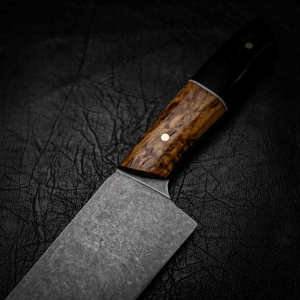 Santoku | 12C27 Stainless, Curly Birch & African Blackwood