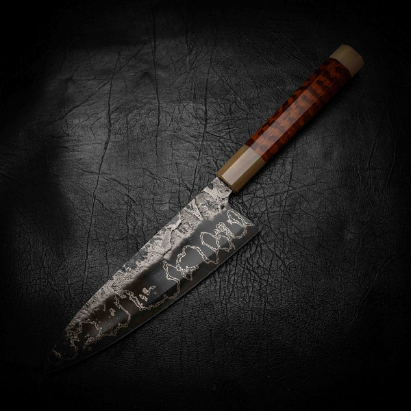 Gyuto | 52100 San Mai, Snakewood & White Buffalo Horn Wa Handle