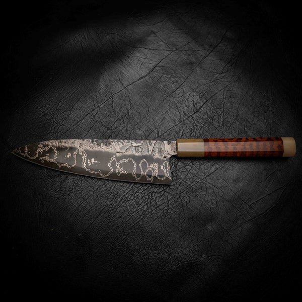 Gyuto | 52100 San Mai, Snakewood & White Buffalo Horn Wa Handle