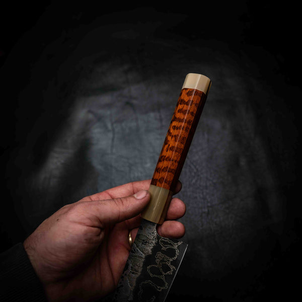 Gyuto | 52100 San Mai, Snakewood & White Buffalo Horn Wa Handle