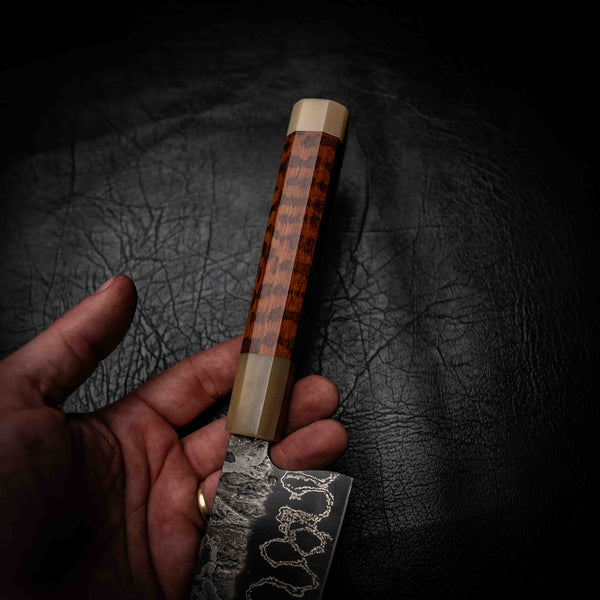 Gyuto | 52100 San Mai, Snakewood & White Buffalo Horn Wa Handle