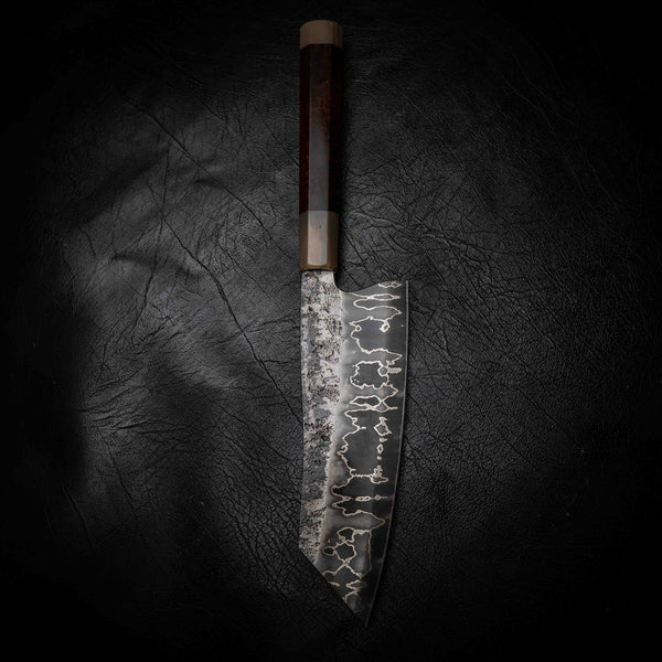 Santoku | 52100 San Mai, Snakewood & White Buffalo Horn Wa Handle