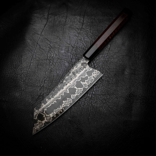 Santoku | 52100 San Mai, Snakewood & Black Buffalo Horn Wa Handle